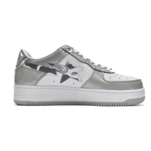 A Bathing Ape Bape Sta Low White Grey Mirror Surface