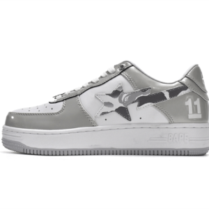 A Bathing Ape Bape Sta Low White Grey Mirror Surface