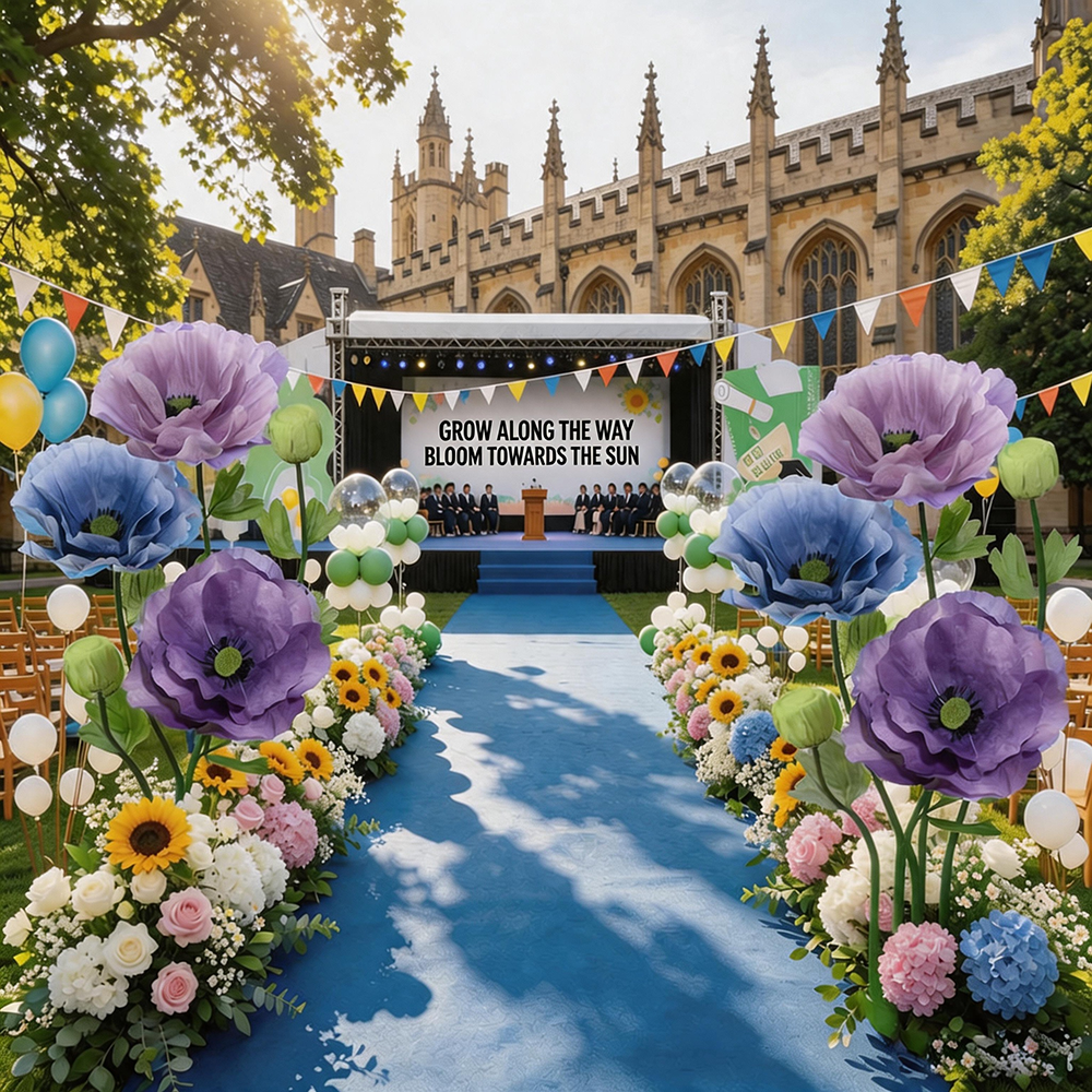 Weddings, shopping mall window displays, event decorations, and popular photo spots for social media influencers.