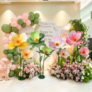 Giant Two Paper Flower Floor Decoration | Suitable for various occasions, including weddings, parties, window displays, photography, and home décor.