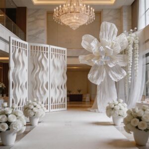 Champagne Giant Paper Art Large Beauty Plastic Flower Wedding Wedding Pleated Background Decoration Props Paper Flower Handmade Beauty Chen Window